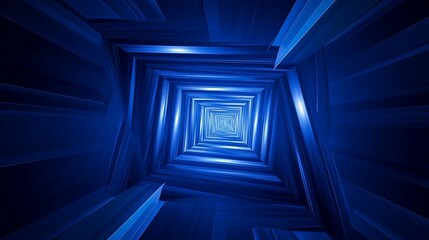 Aufkleber - Modern blue gradient geometric square shape abstract background design, ideal for technology, digital, contemporary visuals. Perfect for backgrounds in digital art, web design, modern presentations