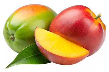 Wall Mural - mango and half on a isolated on transparent background png