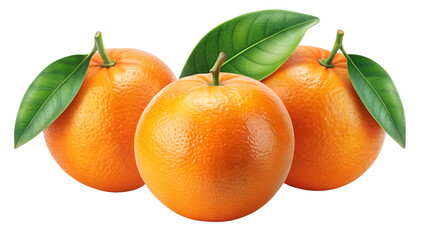 Wall Mural - three orange on a white isolated on transparent background png