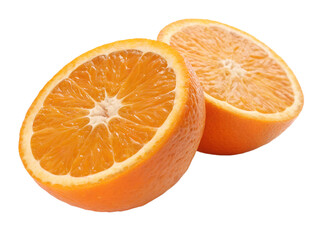 Wall Mural - two orange halves side by isolated on transparent background png