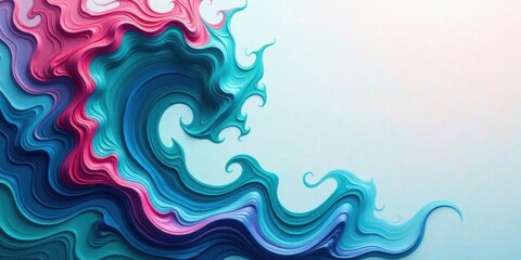 Poster - Abstract Colorful Swirling Wave Design with Pastel Hues and Layered Texture, Ideal for Backgrounds and Decorative Projects