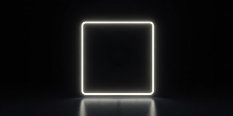 Leinwandbilder - Illuminated Square Frame in Dark Setting A Modern Abstract Composition for Design and Background Use