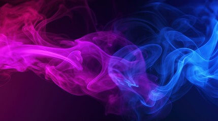 Poster - a vibrant, swirling blend of pink and blue smoke against a dark background, creating a mesmerizing v