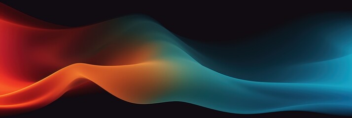 Poster - a vibrant wave of red and blue light flows gracefully against a dark background, creating an energet