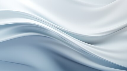 Poster - A smooth, flowing fabric in soft white and light blue hues, creating a serene and elegant visual with gentle waves and folds.