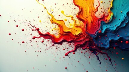 Aufkleber - Vibrant Hues Exploding in a Symphony of Color and Motion, a Dynamic Abstract Painting of Swirling and Splashing Paint
