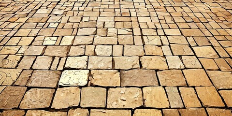 Poster - A large area of brown bricks with a few white bricks