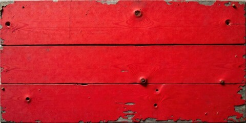 Aufkleber - Rustic Red Wooden Planks with Distressed Paint and Knots, Ideal for Backgrounds or Textures