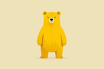 Wall Mural - there is a yellow bear standing up with its paws on its chest