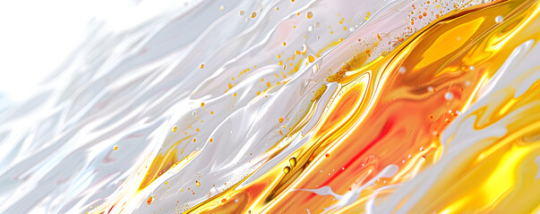 Aufkleber - Abstract golden fluid art wave background