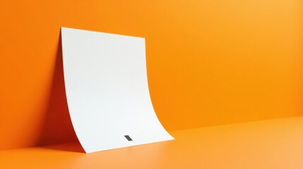 Aufkleber - Blank White Paper Mockup on Vibrant Orange Background, Ideal for Design Presentations and Advertising Concepts
