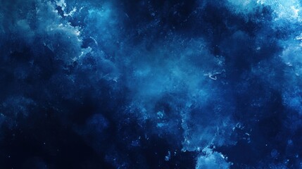 Poster - A dark blue abstract background with watercolor-style textures and gentle, cloud-like transitions.