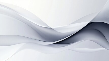 Leinwandbilder - A modern minimalist background with flowing curved lines on a soft monochrome gradient.