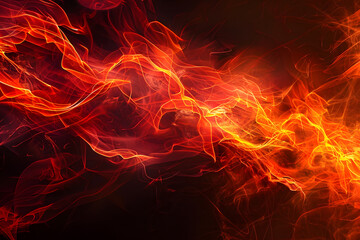 Aufkleber - Vibrant abstract background with dynamic orange and red flames