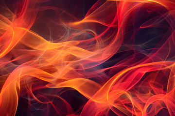 Aufkleber - Digital artwork depicting vibrant red and orange smoke patterns on a dark backdrop