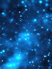Poster - blue technology connection network social media connect network business background business people communication social