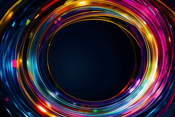Aufkleber - Vibrant light swirls on dark background