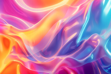 Poster - Colorful fluid graphic with a wavy silk texture effect for creative designs