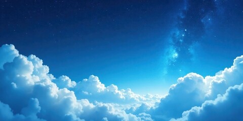 Poster - Serene Night Sky Above a Sea of Clouds A Dreamlike Celestial Panorama