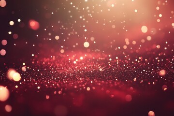 Poster - Beautiful Sparkling Background with Soft Bokeh and Red Tones