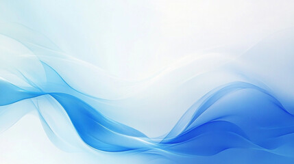 Wall Mural - Abstract Blue Waves Background A 3D wavy background with blue and white gradients is used to create a sense of technology and modernity for the conference