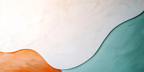 Aufkleber - Abstract minimalism with dynamic shapes in orange and teal tones