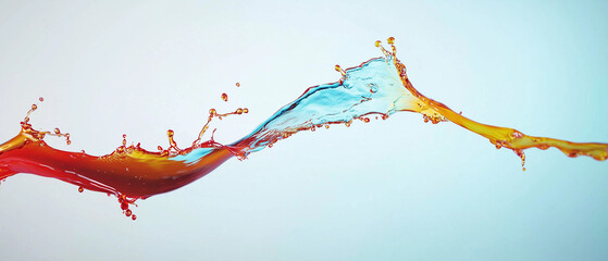 Aufkleber - dynamic splash of colorful liquid forms abstract shape against light background