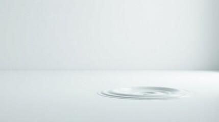 Aufkleber - Abstract White Liquid Ripple on a Smooth Surface in a Minimalist Setting