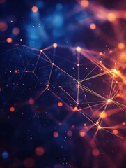 Poster - abstract polygonal space. background with connecting dots and lines. artificial intelligence technol
