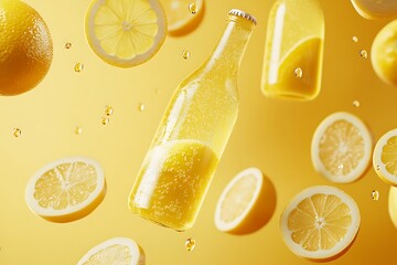 Poster - Vibrant Lemon Soda - Refreshing Summer Drink