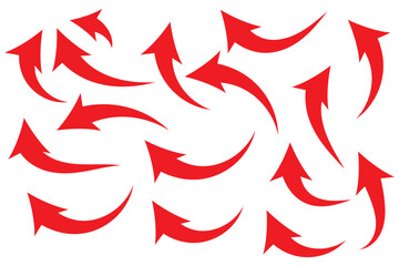 Canvas Print - wavy long line arrow showing left element