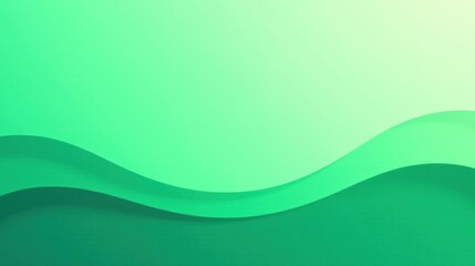 Aufkleber - Serene Green Abstract Background with Gentle Undulating Waves, Ideal for Presentations or Digital Designs
