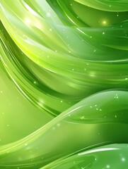 Poster - Bright green glossy stripes abstract banner design. Vector artistic background