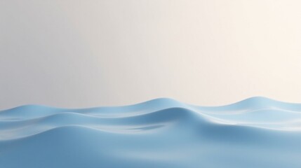 Poster - serene blue undulations a minimalist abstract representation of gentle waves against a soft white ba