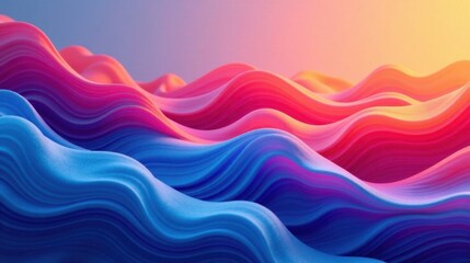 Poster - Abstract Colorful Waves A Serene Visual Representation of Flowing Energy and Dynamic Movement
