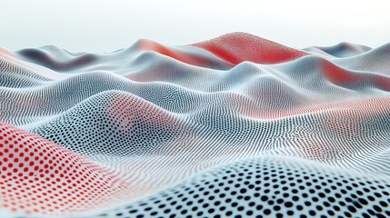 Abstract Red And White Dotted Landscape