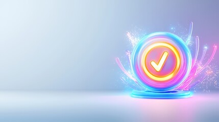 Poster - A modern 3D energy icon designed with minimal gradients, showcasing a glowing power button, placed on a clean white background for an elegant and futuristic aesthetic.