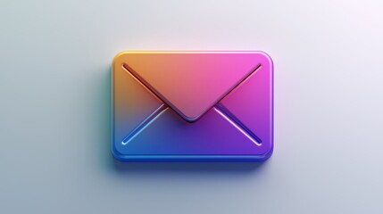 Poster - A sophisticated 3D email icon with a gradient color shift, giving the appearance of depth and professionalism. The icon is shown against a white background for a minimalist, contemporary vibe.