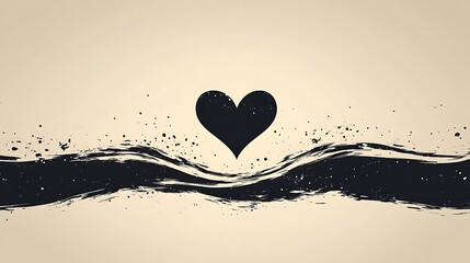 Wall Mural - Polished Heart Resting on Black Background high resolution hd design