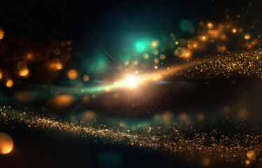 Aufkleber - A bright star with flares extending outward against a black background.