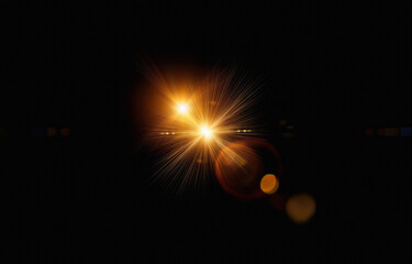 Aufkleber - A bright golden light bursts from the center of the image, radiating out in all directions.