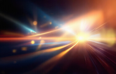 Aufkleber - Abstract background with blurry diagonal lines and hues of blue, yellow and orange.