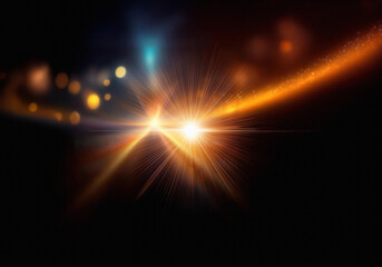 Poster - A bright light shines from the center of the image, radiating outward with a soft, glowing path, creating a sense of perspective.