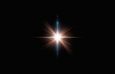 Poster - A bright, golden light bursts forth from a black background, emitting rays in all directions.