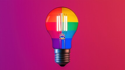 Poster - Transgender Day of Visibility concept. Vibrant Transgender Pride Light Bulb Design Colorful Creative Concept