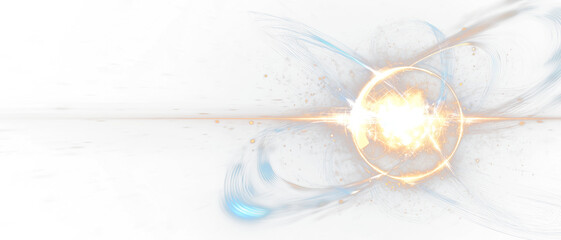 Aufkleber - glowing abstract energy flow with swirling blue and orange elements