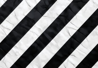 Wall Mural - Abstract background texture with diagonal black and white stripes on a textured surface. The image features high contrast between the black and white