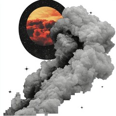 Wall Mural - celestial smoke a surreal cosmic collage