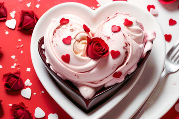Wall Mural - a delicious heart-shaped ice cream to celebrate love.