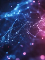 Poster - abstract polygonal space. background with connecting dots and lines. artificial intelligence technol
